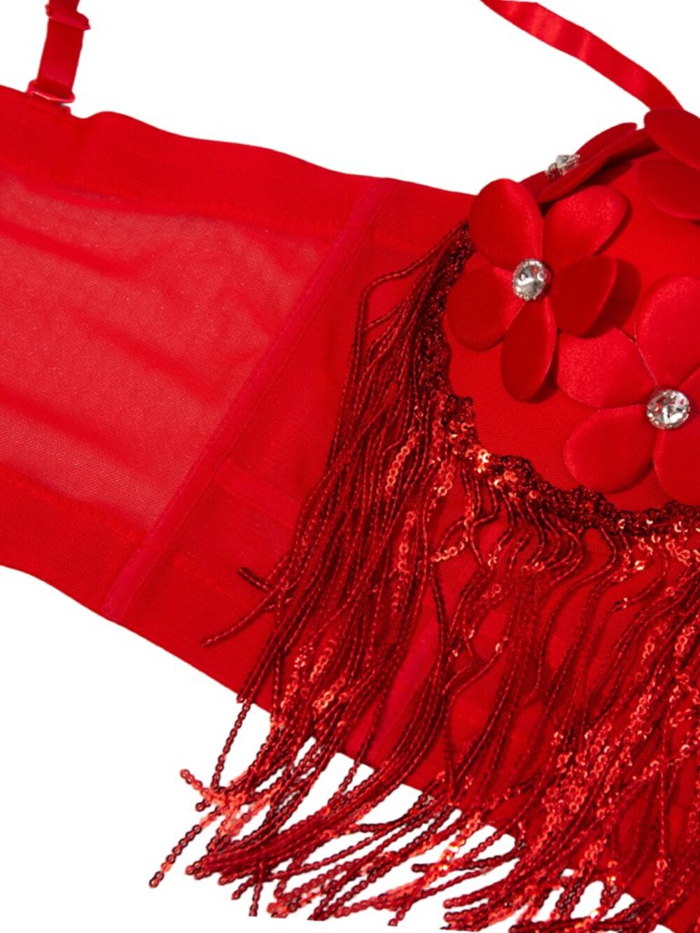 Scarlet Bloom Fringe Corset Top - Picture 6 of 9
